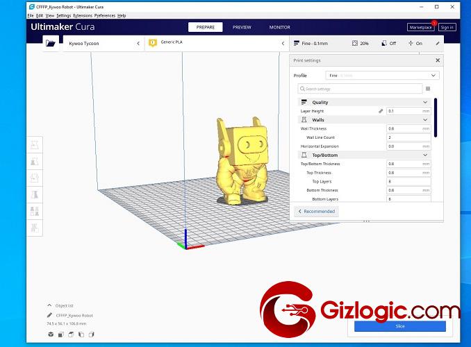 Kywoo3D Tycoon Max Ultimaker Cura