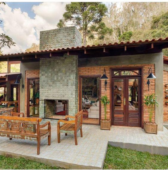 Diseños de casas de campo en el color natural de sus materiales