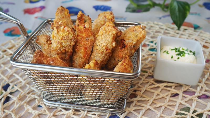como hacer varitas de pescado saludables
