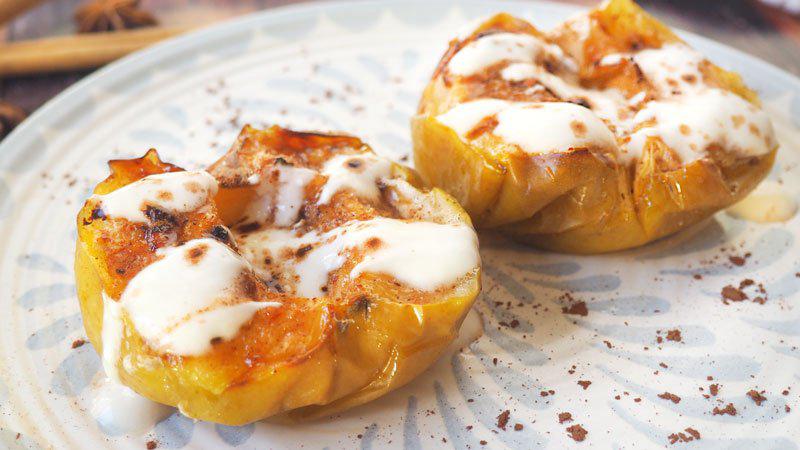 receta manzanas asadas en horno microondas y freidora de aire