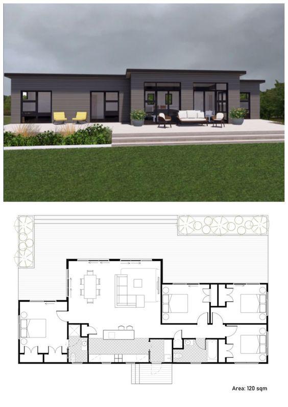 Ideas de planos para casas de dos habitaciones