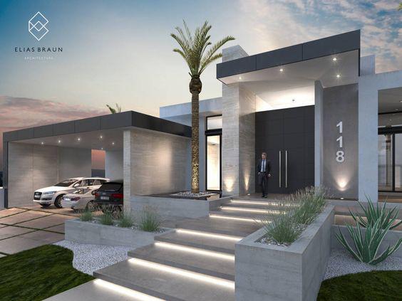 Casas modernas con escalera exterior