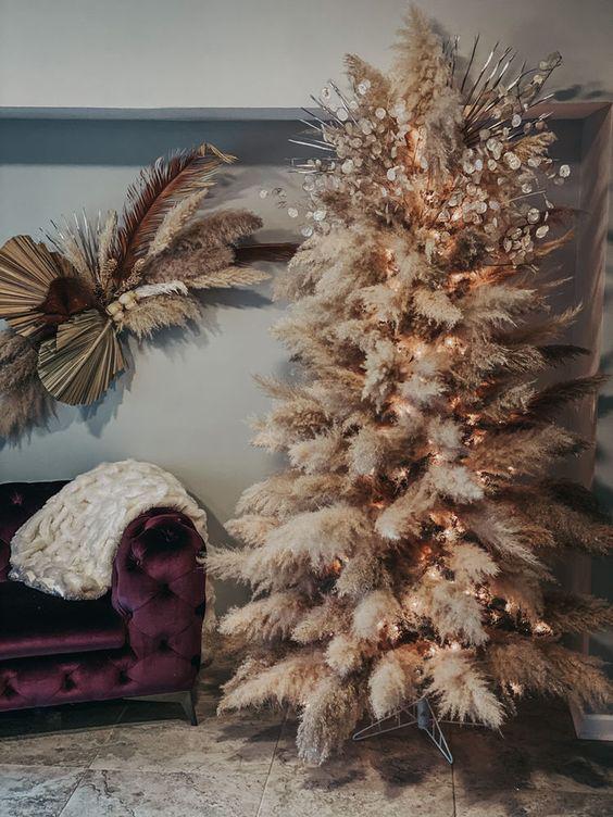 Arboles de Navidad con pampas