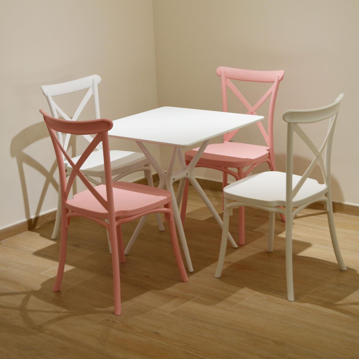 Sillas de comedor color coral