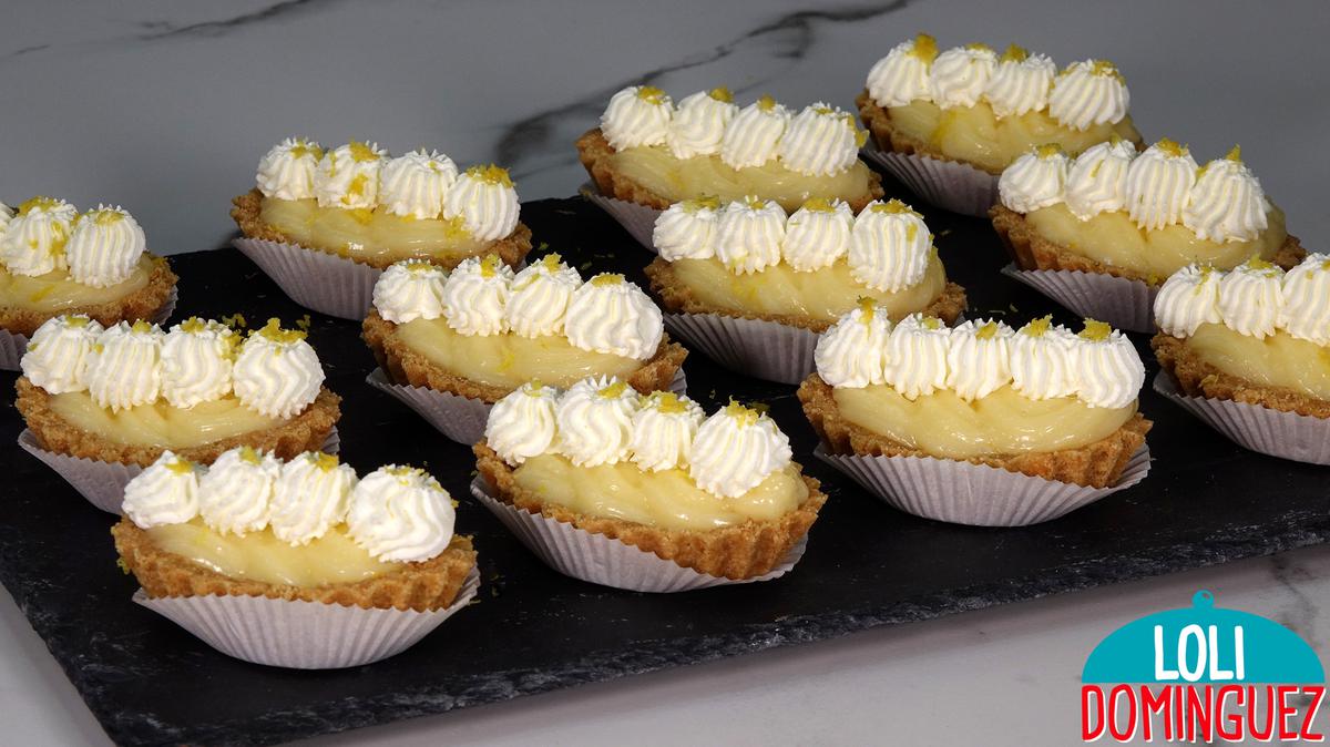 MINI TARTAS O PASTELITOS DE LIMÓN SIN HORNO FÁCILES. Una receta que va a sorprender a todos, queda con una textura crujiente en la base y una crema suabe y deliciosa