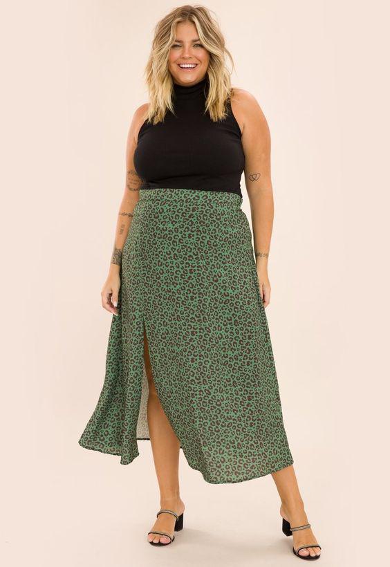 Outfits con faldas casuales plus size
