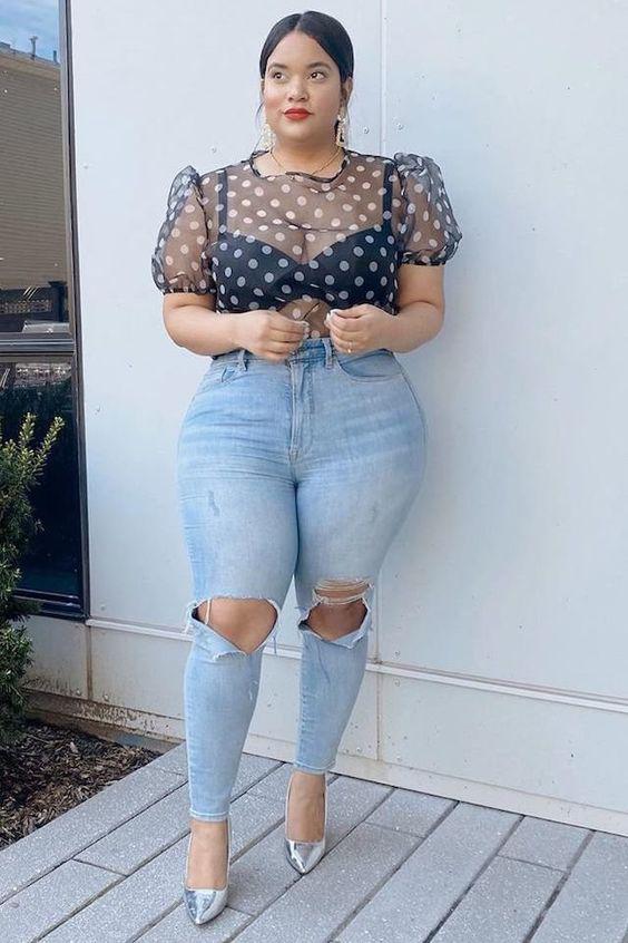 Looks casuales con jeans plus size