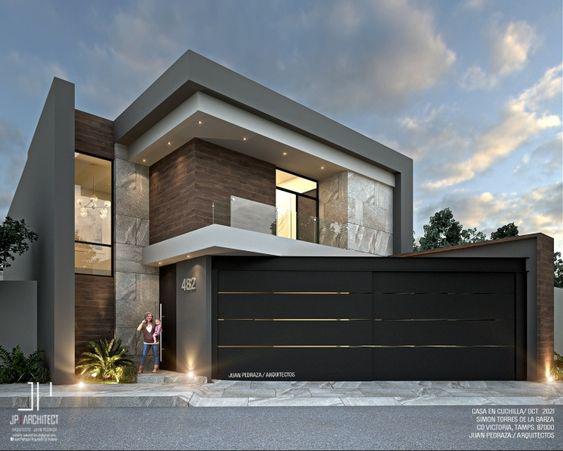 Casas con cocheras o portones negros