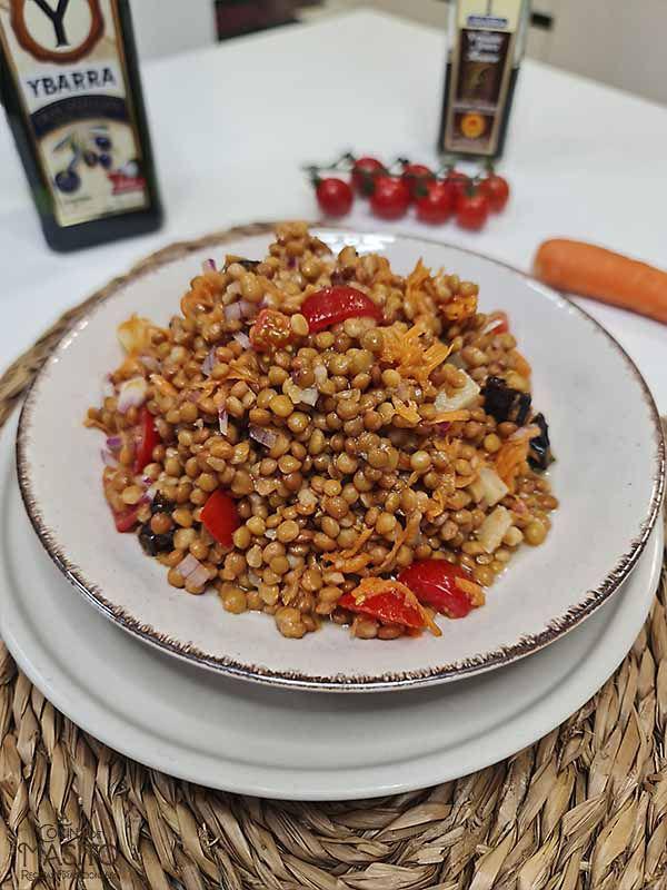 Ensalada de lentejas, receta con lentejas de bote