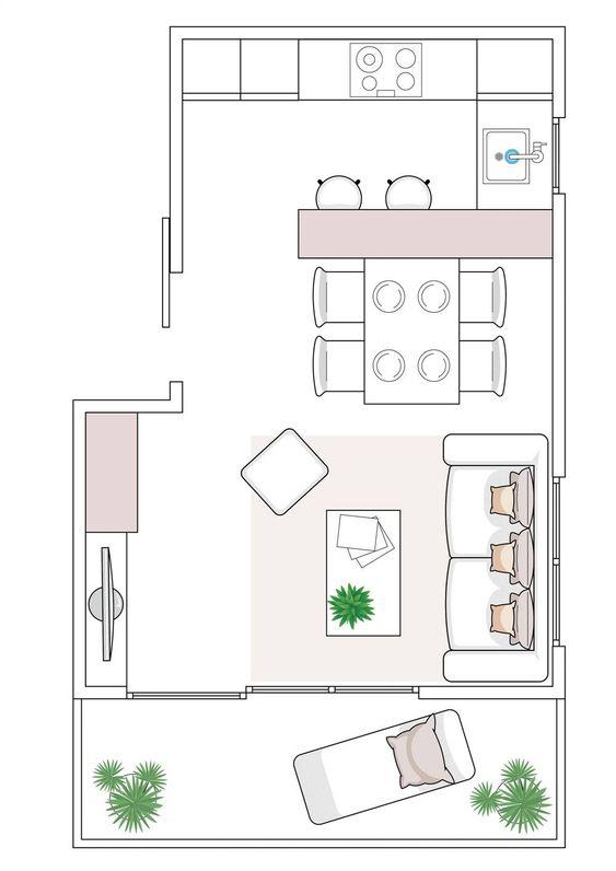 Planos para departamentos de una habitación