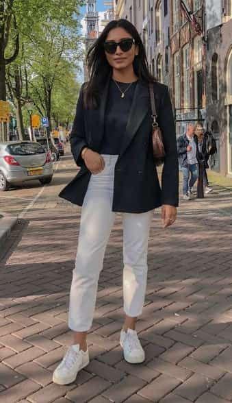 Ideas de outfits semi formales con tenis