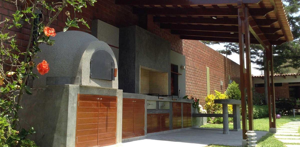 zona de barbacoa con techo