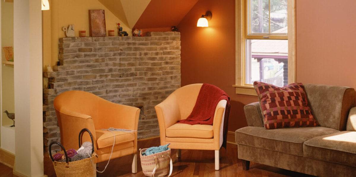 salón color naranja muy cálido