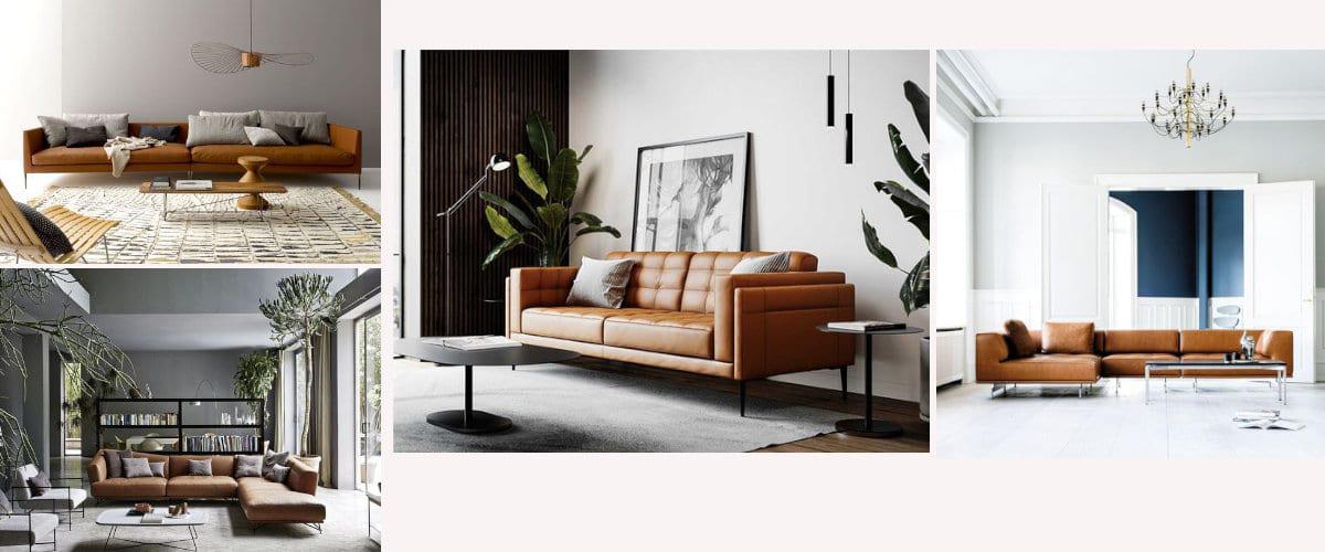 Sofás de piel minimalistas