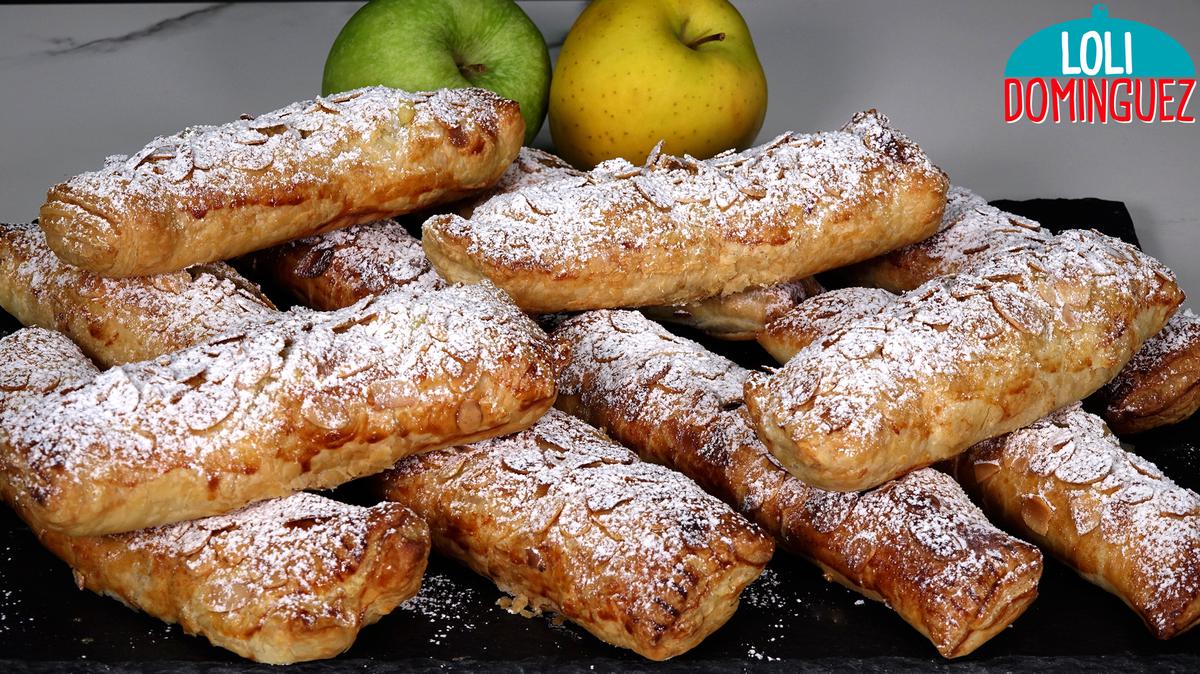 CAÑAS DE HOJALDRE CON CREMA Y MANZANAS, FÁCILES, CREERÁN QUE SON DE PASTELERÍA. En casa las cañas de hojaldre nos encantan y estas están especialmente deliciosas, ideales para desayunos, meriendas o para tomar a la hora del café