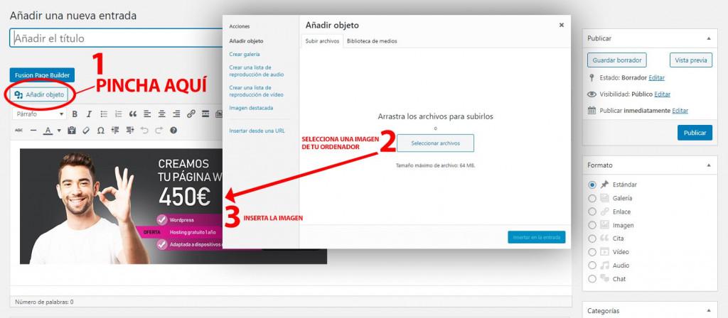 Añadir imagen a WordPress