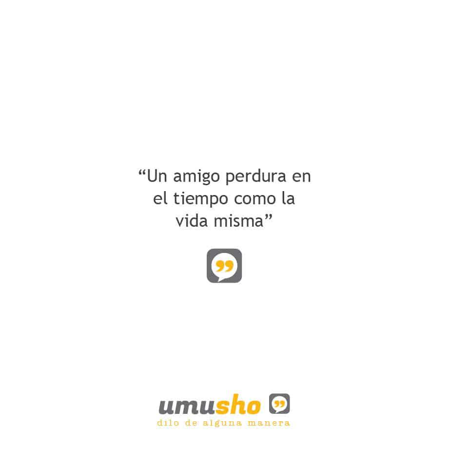 Un amigo perdura en el tiempo como la vida misma.