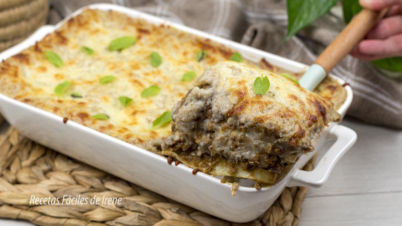 como hacer lasaña de boloñesa de lentejas o lasaña vegetal vegana