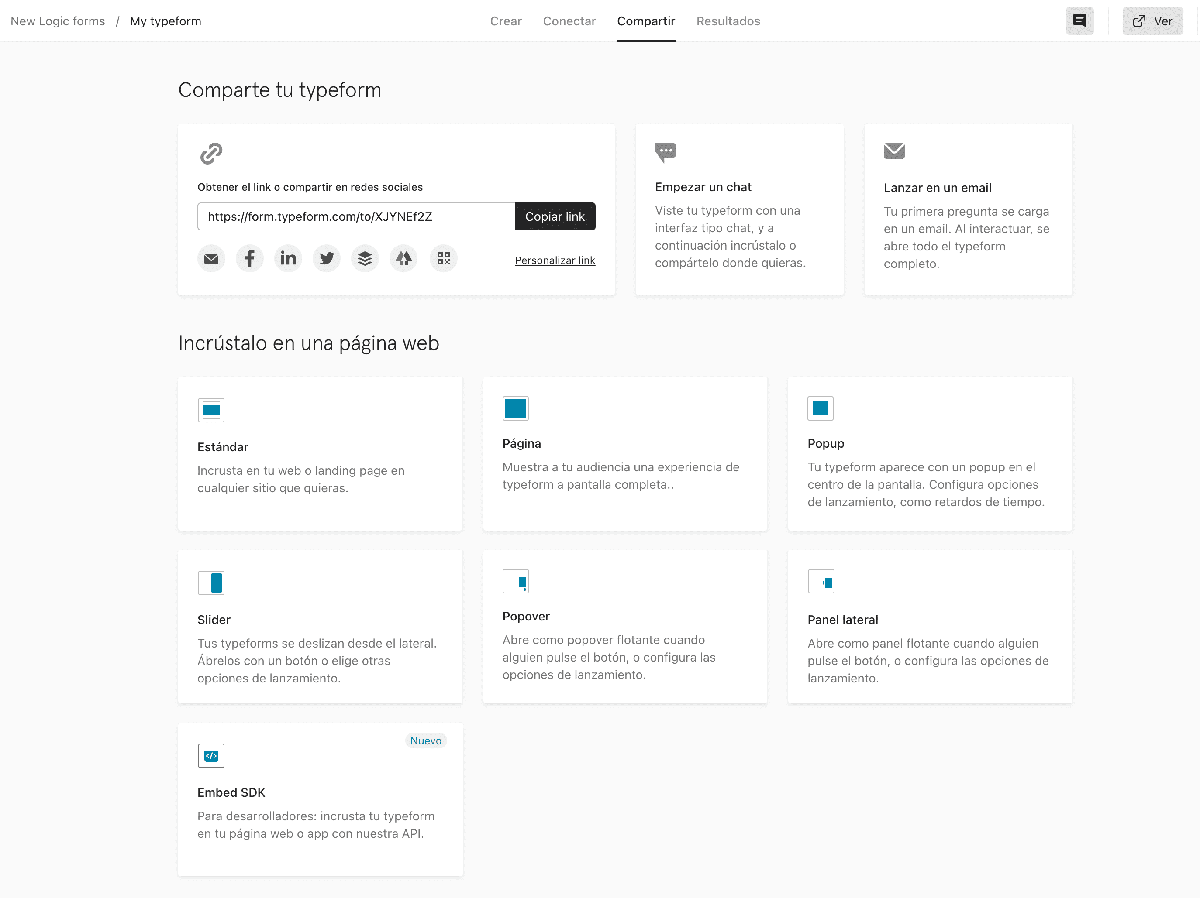 Typeform (Creación de formularios)