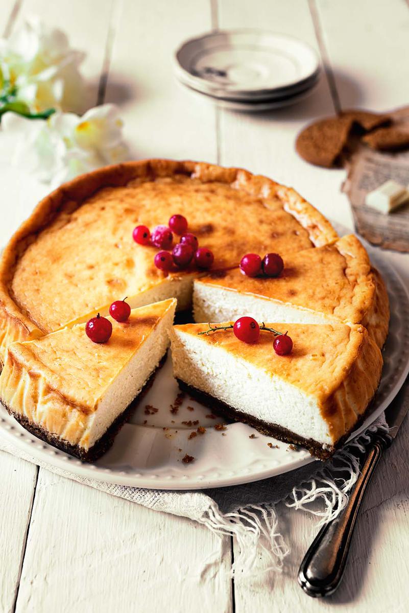 Tarta de queso con chocolate blanco