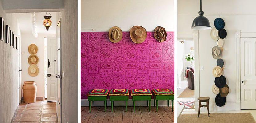 Paredes decoradas con sombreros