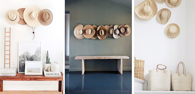 Paredes decoradas con sombreros