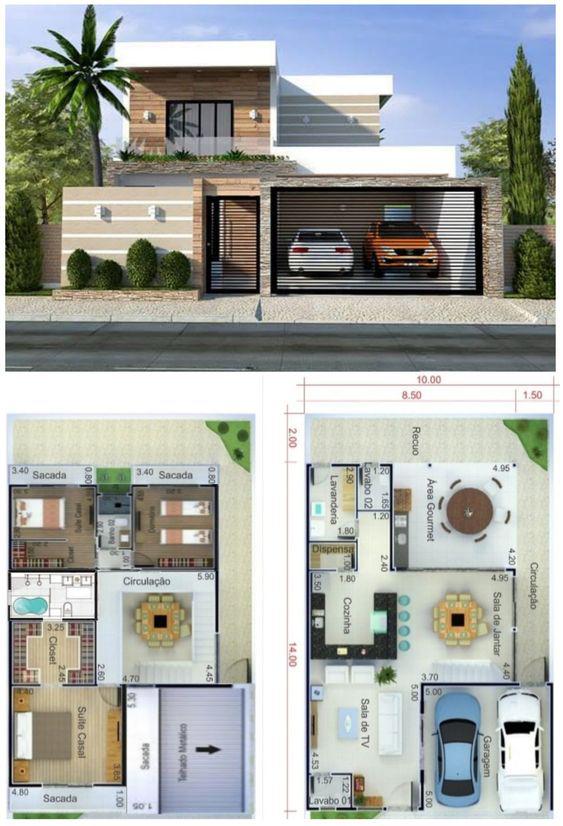 Planos para casas de dos pisos