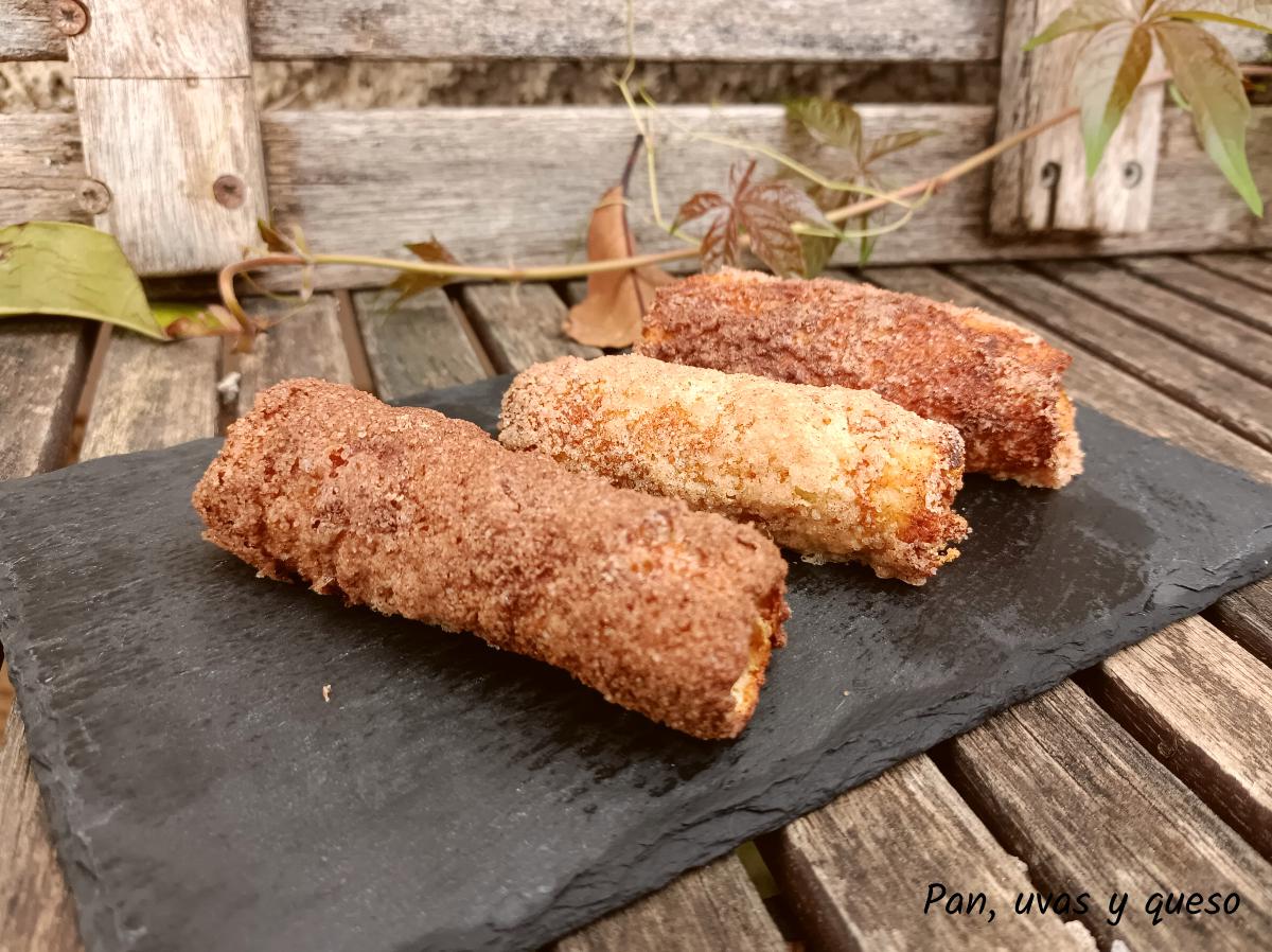 rollitos chocolate airfryer - pan uvas y queso