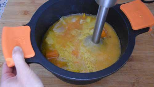batir la crema de zanahorias y batata