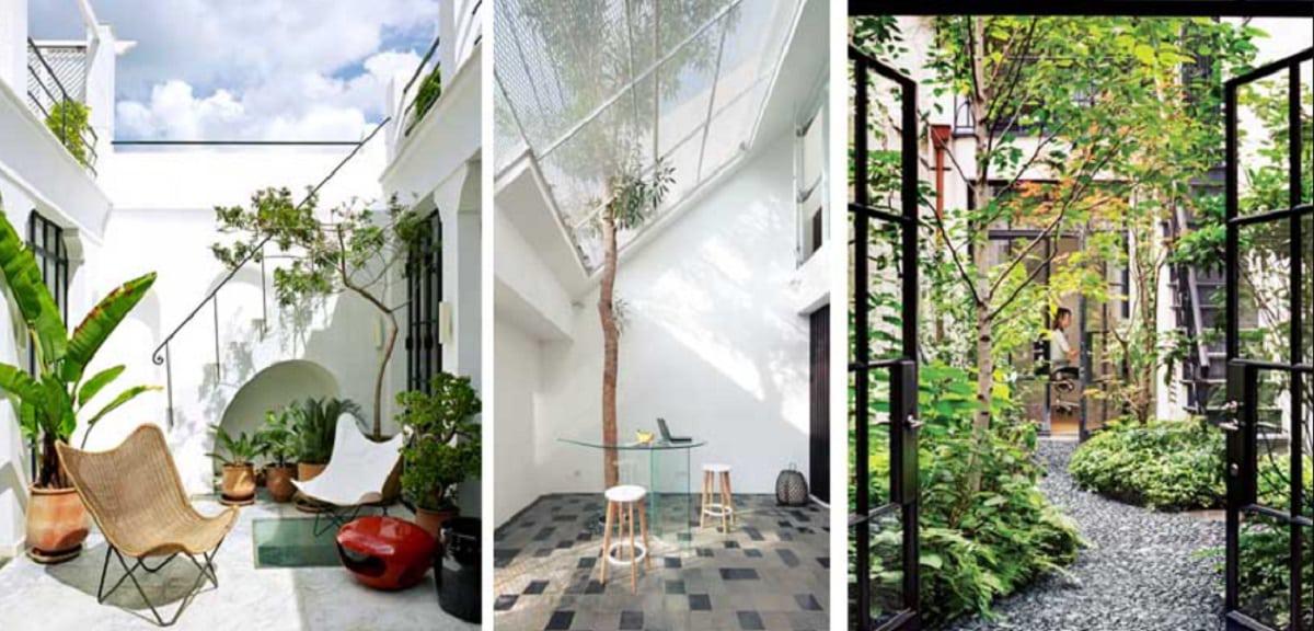 Focos de luz en patios