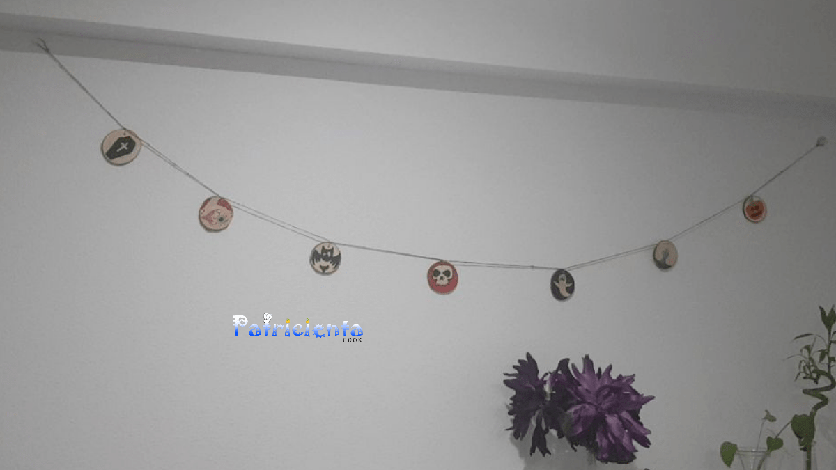 Guirnalda con maderas para halloween
