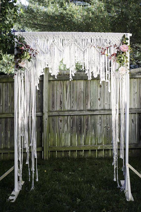 BODA MACRAME telón de fondo, Telón de fondo de la boda Bohemia, boda arco, boda decoración macrame | Arco para boda, Arreglos para boda, Altares de boda