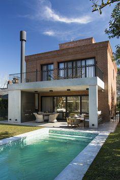 Modelos de casas pequeñas en ladrillo visto
