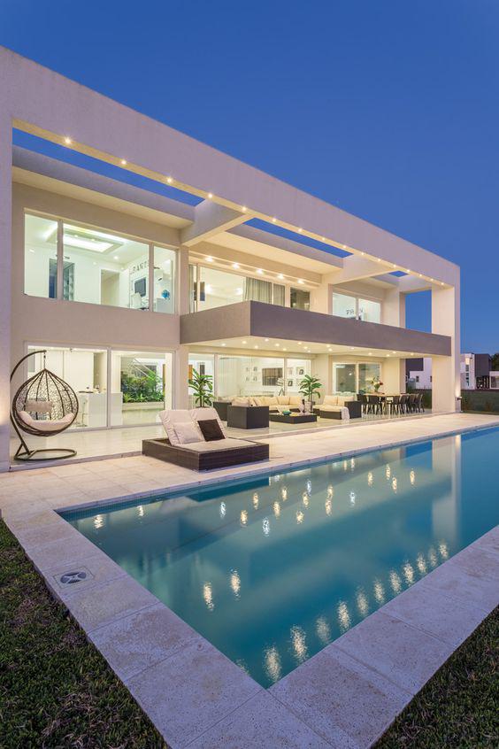 Diseños de casas modernas con piscina