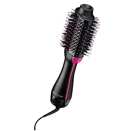 Revlon Pro Collection Salon One-Step - Secador y volumizador (3 posiciones de calor y 2 velocidades, revesimiento ceramico, mango ergonomico), negro y rosa