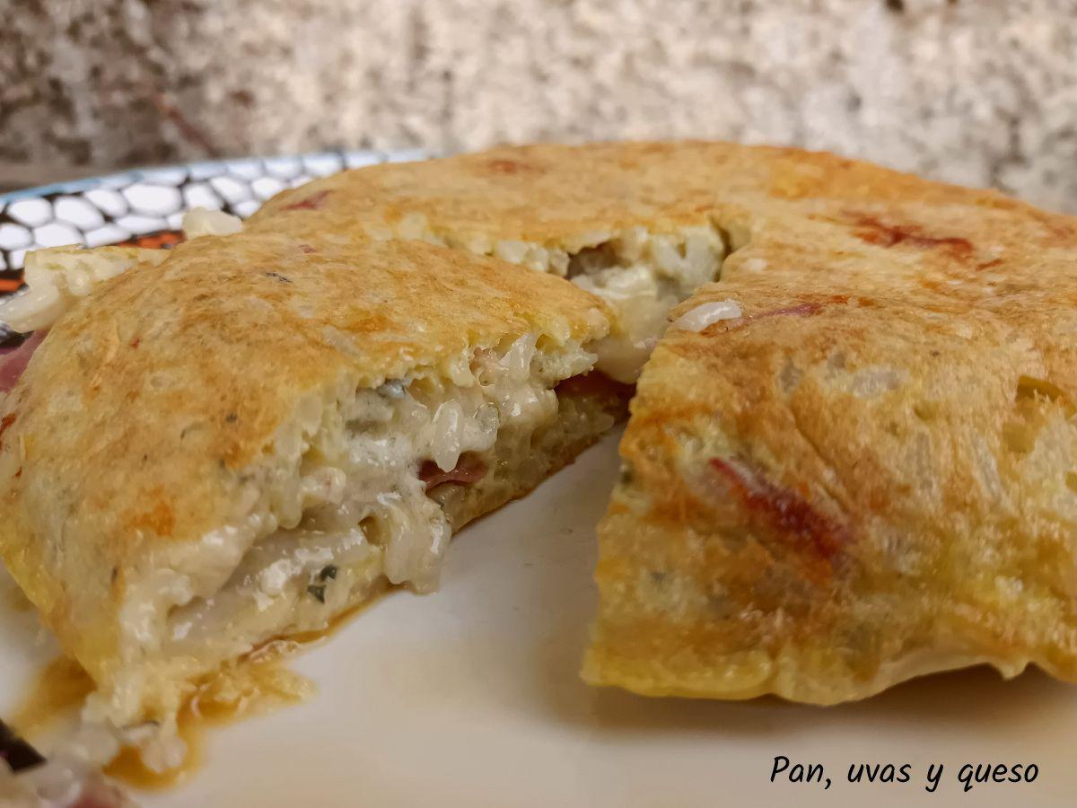 tortilla arroz - pan uvas y queso