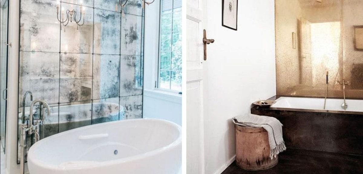 Cristales envejecidos para ba&ntilde;o