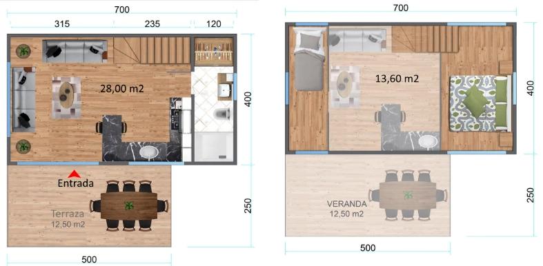 croquis del proyecto de cabaña pequeña