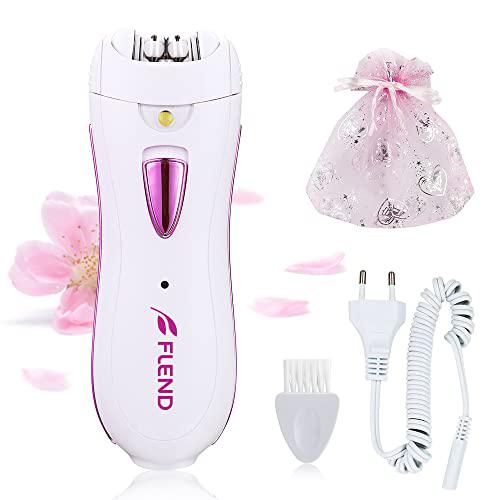 Depiladora eléctrica para mujer, depiladora facial y depiladora corporal, depiladora para mujer, incluye cortacejas con luz LED para cara, axilas, bikini y piernas