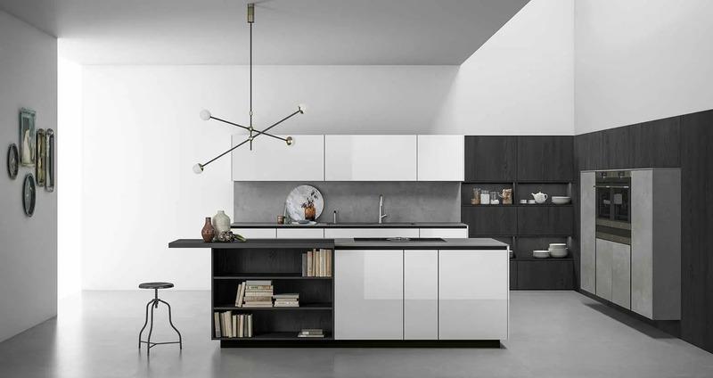 Cocina minimalista blanca