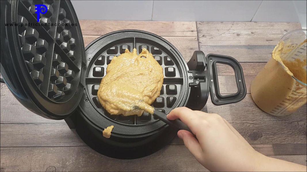 Gofre de calabaza sin azúcar y sin gluten. Patricienta Cook.