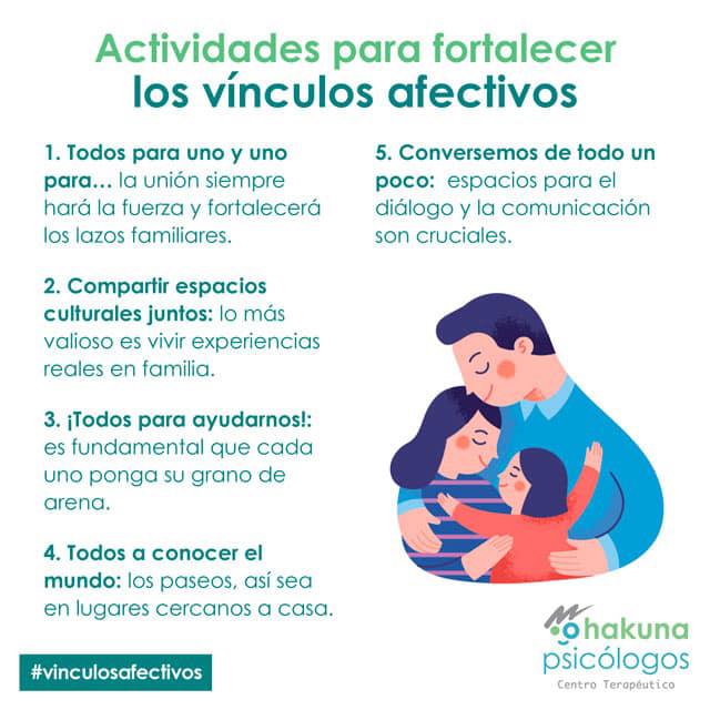 Actividades para fortalecer los vínculos afectivos en la familia