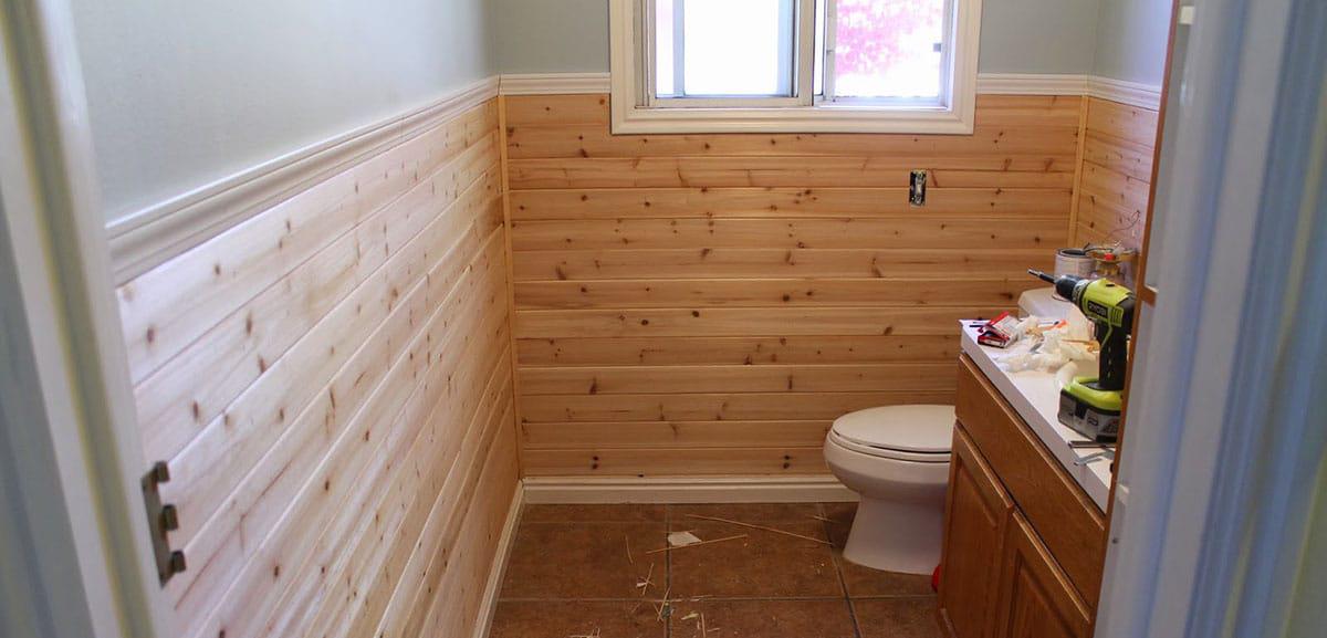 Uso de madera en el baño