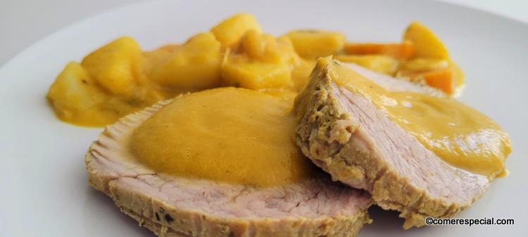 Lomo de cerdo en olla rápida o lomo de cerdo en olla express