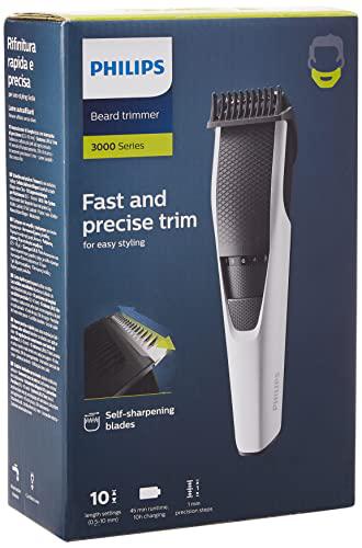 Philips BT3206/14 Barbero Recortadora de Barba, funda de viaje, sistema Lift & Trim, 10 posiciones, Blanco