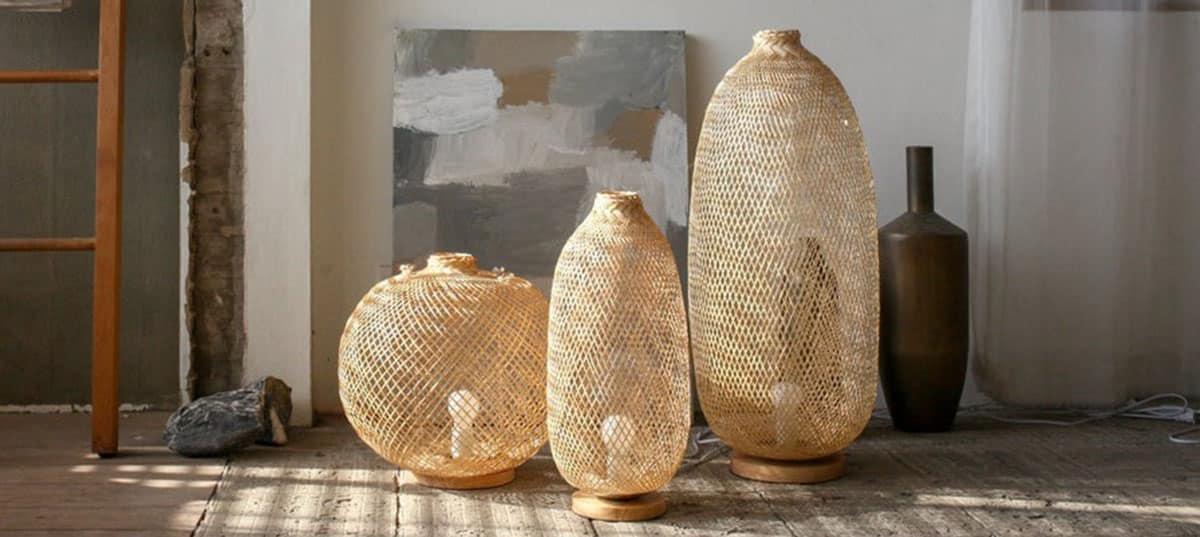 tipos de lámparas de mimbre