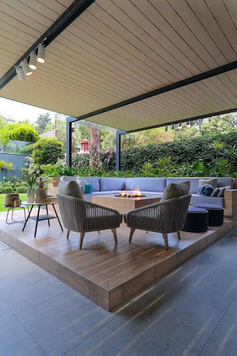 Diseños grandes de terrazas con piso deck