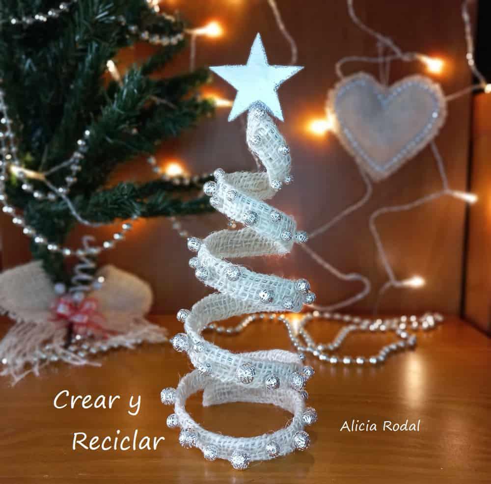 En el tutorial anterior les mostré 3 maneras diferentes de hacer los árboles en espiral. Con estos 3 diseños hice 5 pinos diferentes, para mostrarles 5 opciones para decorarlos, usando diferentes materiales.