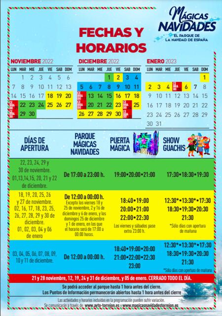 Horarios 2022 Magicas Navidades