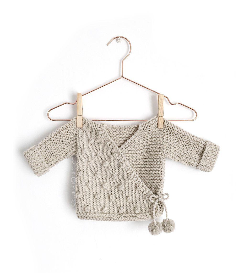 How to make a Knitted Kimono Baby Jacket - Free knitting Pattern & tutorial